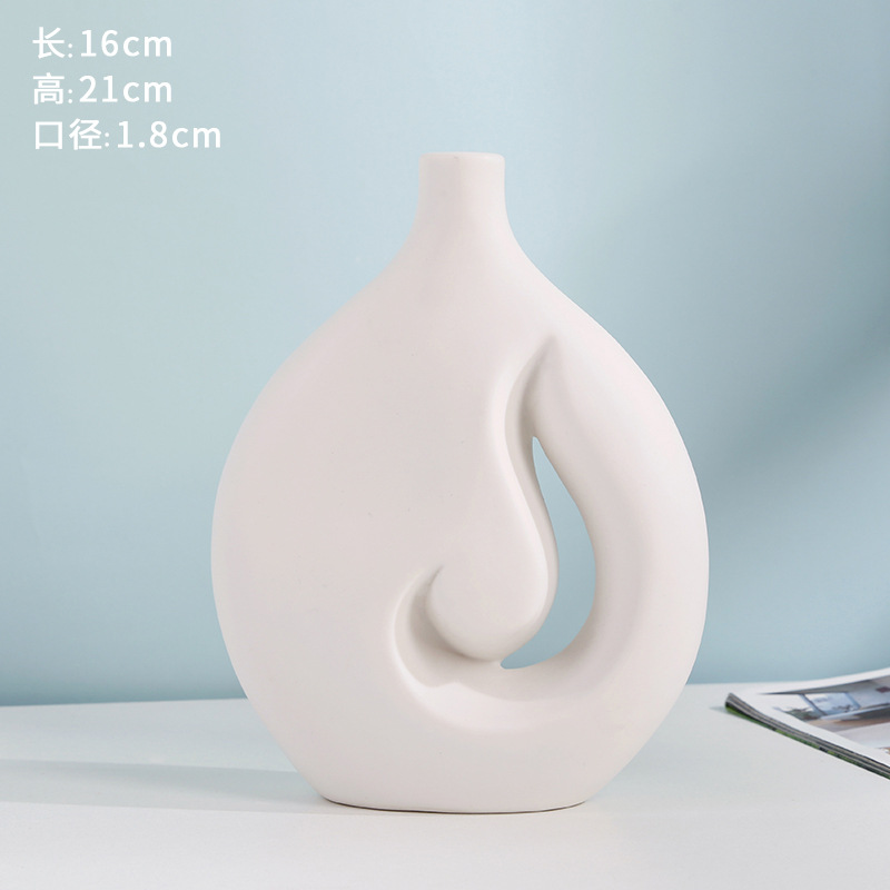 Ceramic Vase Decoration Modern Minimalist Furnishings Soft Decoration Model Room Coffee Shop Dining Room/Living Room Decoration Wholesale