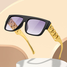 2023新款欧美潮流女太阳镜 嘻哈浮夸男朋克大金项链眼镜15988