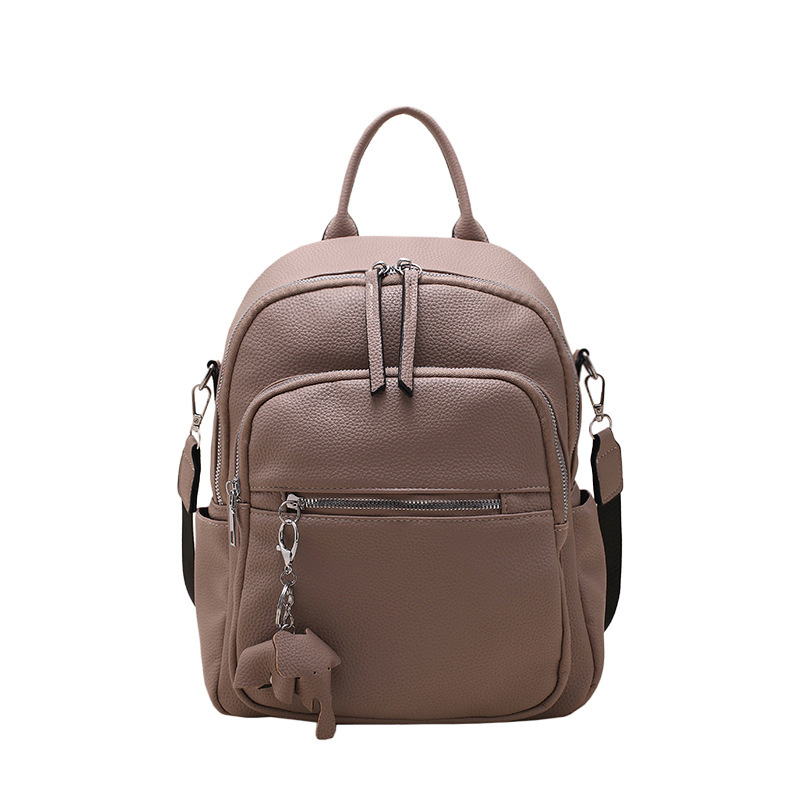 Backpack Ladies New Casual Simple Backpack Soft Leather Outing Backpack