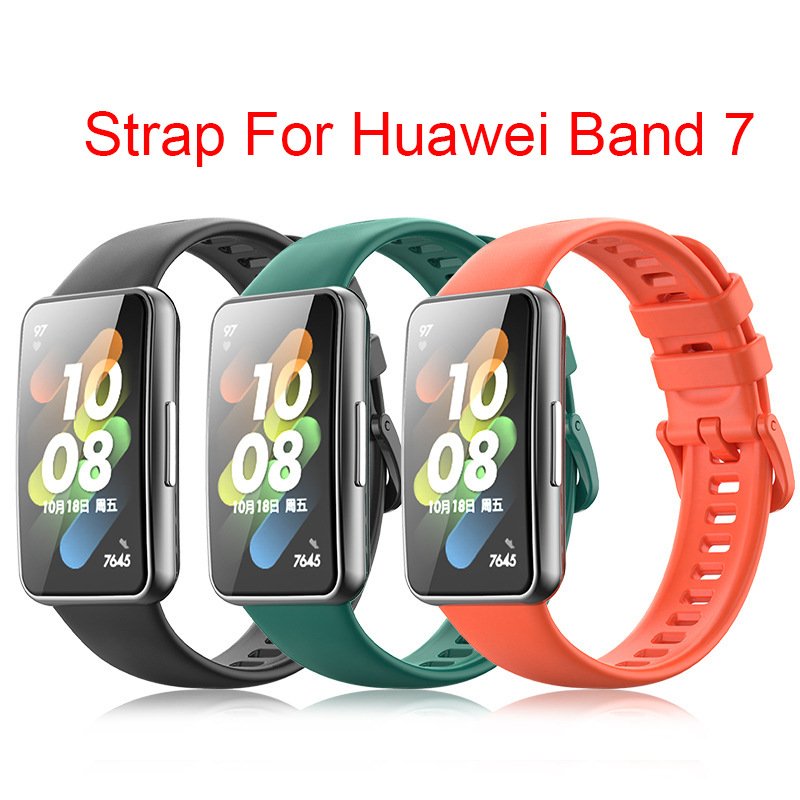 适用于华为手环7手表运动硅胶表带huawei band 7 手环硅胶表带