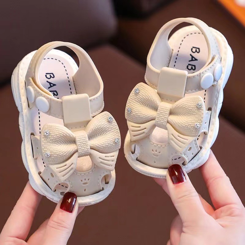 Girls' Sandals 2023 Summer Children's Closed Toe Soft Bottom New Little Girl Princess Shoes Infants Baby Toddler Shoes