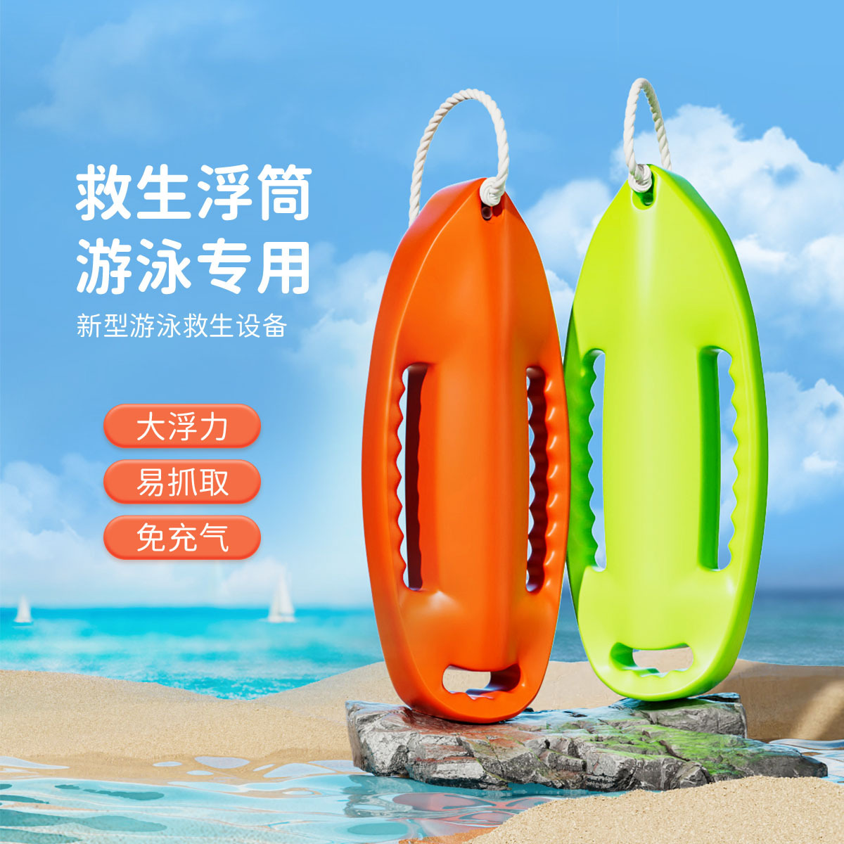 救生浮筒跟屁虫游泳装备救生鱼雷浮筒浮标游泳圈浮漂浮板户外救生