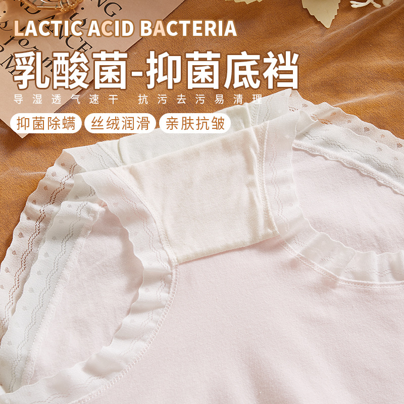 Women's Cotton Underwear Polylactic Acid Breathable Mid Waist Adult Mulberry Silk Bottom Girl Briefs Factory Wholesale