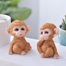 小猴子摆件创意可爱仿真动物办公工位书桌面家居装饰品治愈系摆设