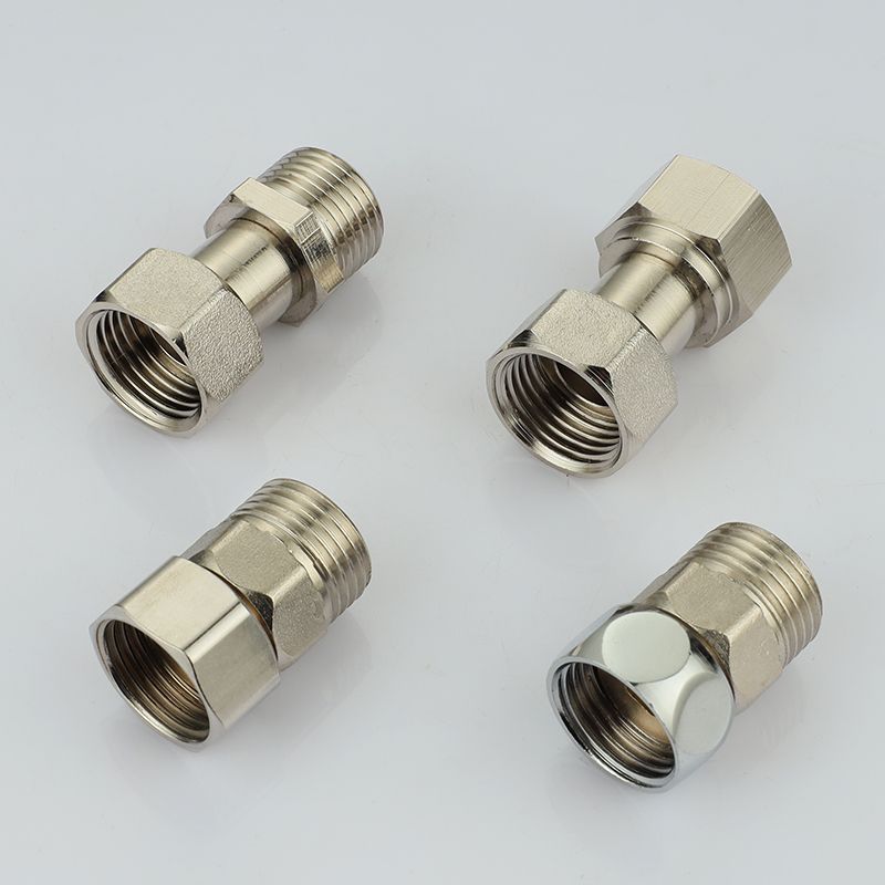 304不锈钢活接弯头4分内外丝直通接头6分黄铜加厚防爆热水器配件