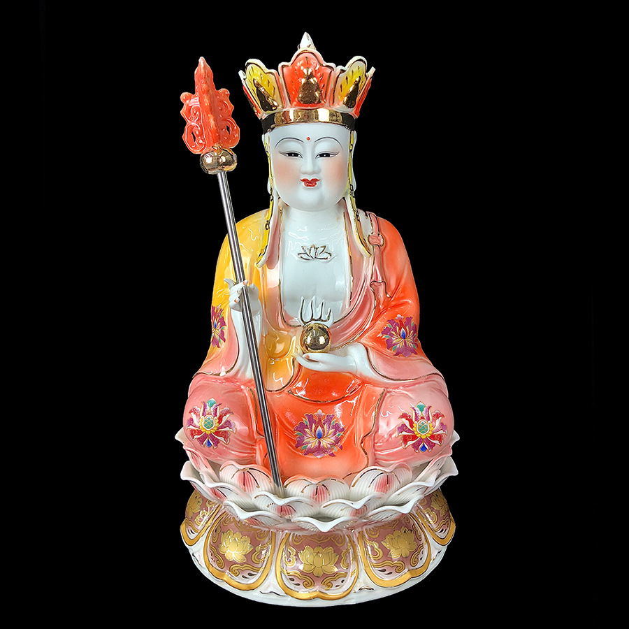厂家直供陶瓷古彩地藏王菩萨佛像家用供奉地藏佛教摆件批发