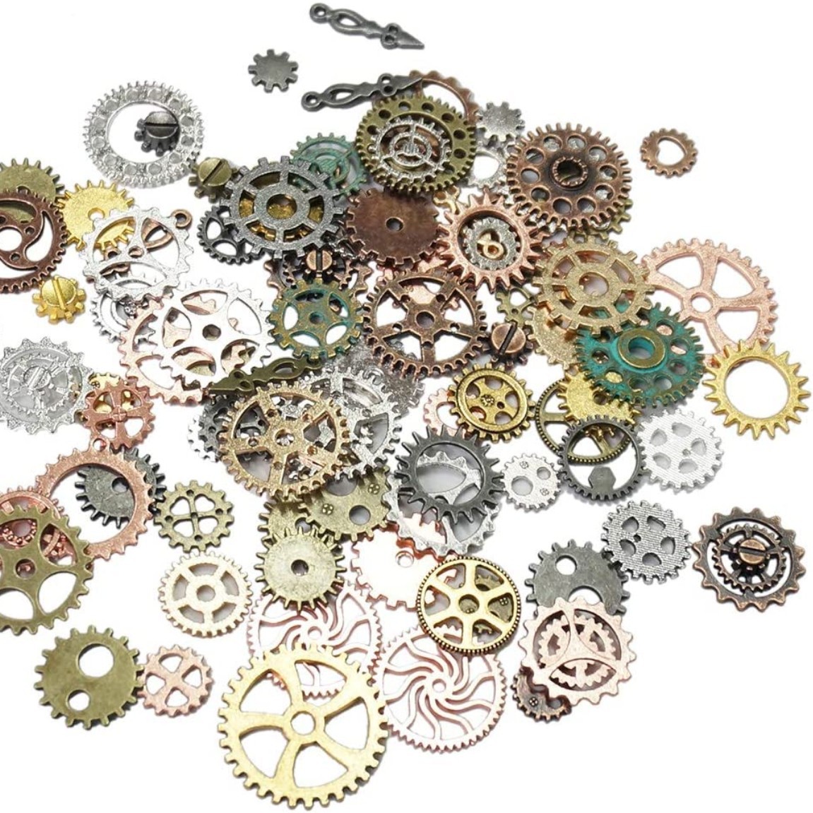 Factory Direct Supply Alloy Gear Diy Ornament Accessories Vintage Steampunk Gear Mixed 8 Colors 100 G/bag