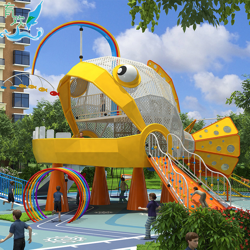 直销非标游乐设备儿童大型不锈钢组合滑梯玩具户外组合旋转滑滑梯