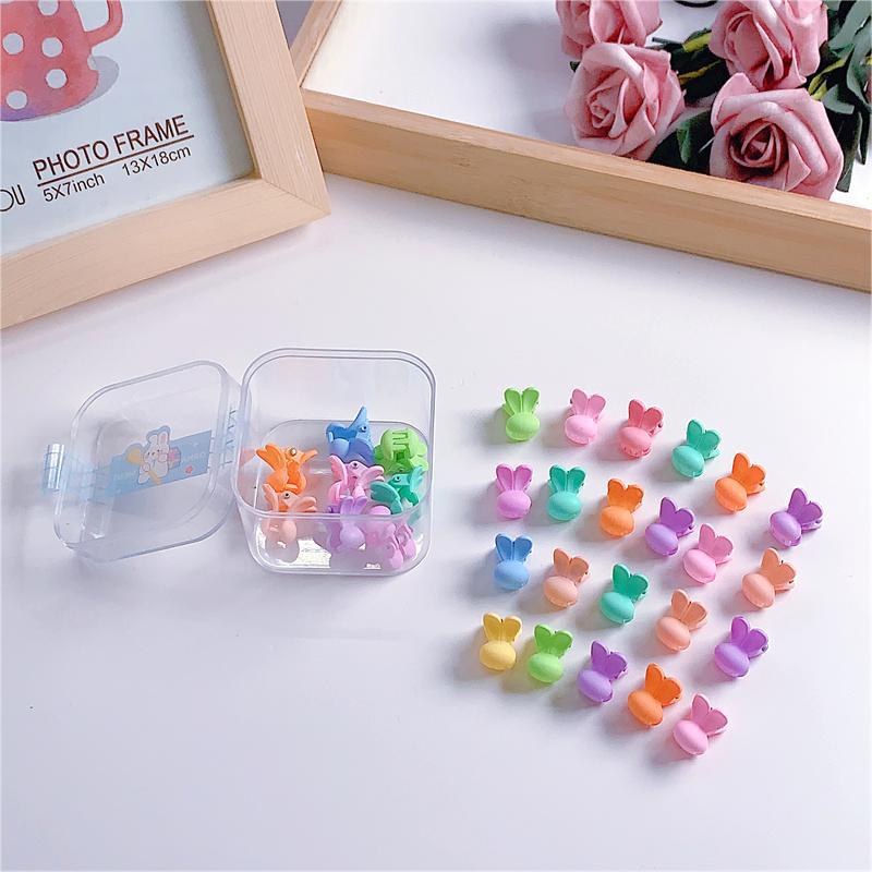 New Girls Little Girls Children Colored Frosted Small Hair Grabbing Clip Whole Box of 30 Clips Updo Cropped Hair Clip