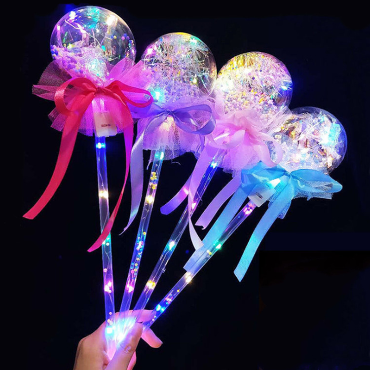 Children's Bounce Ball Glow Stick Star Sky Ball Magic Wand Fairy Glow Stick Stall Toy Push Activity Small Gift