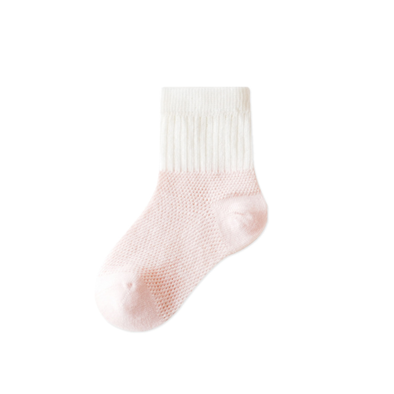 Baby Socks 2024 Summer New Ultra-Thin Mesh Newborn Baby Boneless Socks Pure Cotton Breathable Mid-Calf Length Socks