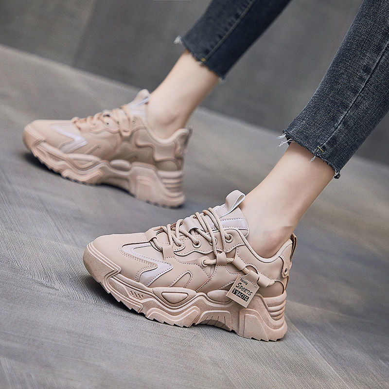 2024春季新款爆款运动鞋女鞋街拍潮款老爹鞋厚底百搭软底不累脚潮