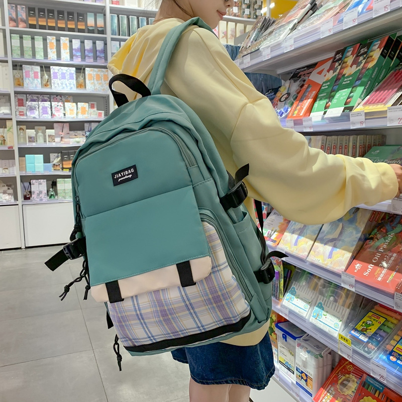 Backpack Student Female Harajuku Style Schoolbag Junior High School Student Girl Large Capacity Ins Style Simple New Men's Backpack