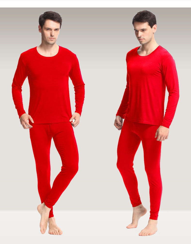 男女士红色秋衣秋裤套装结婚情侣本命年保暖内衣薄款莫代尔套装