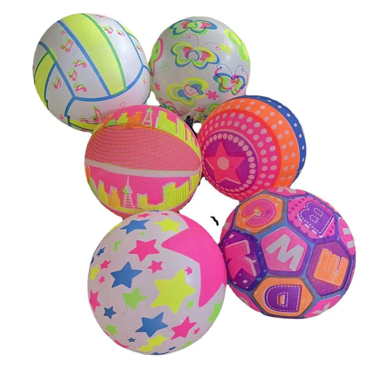 Internet Celebrity Stall Luminous Football Flash Basketball Pat Ball Cordless Fitness Inflatable Elastic Ball Children's Toys