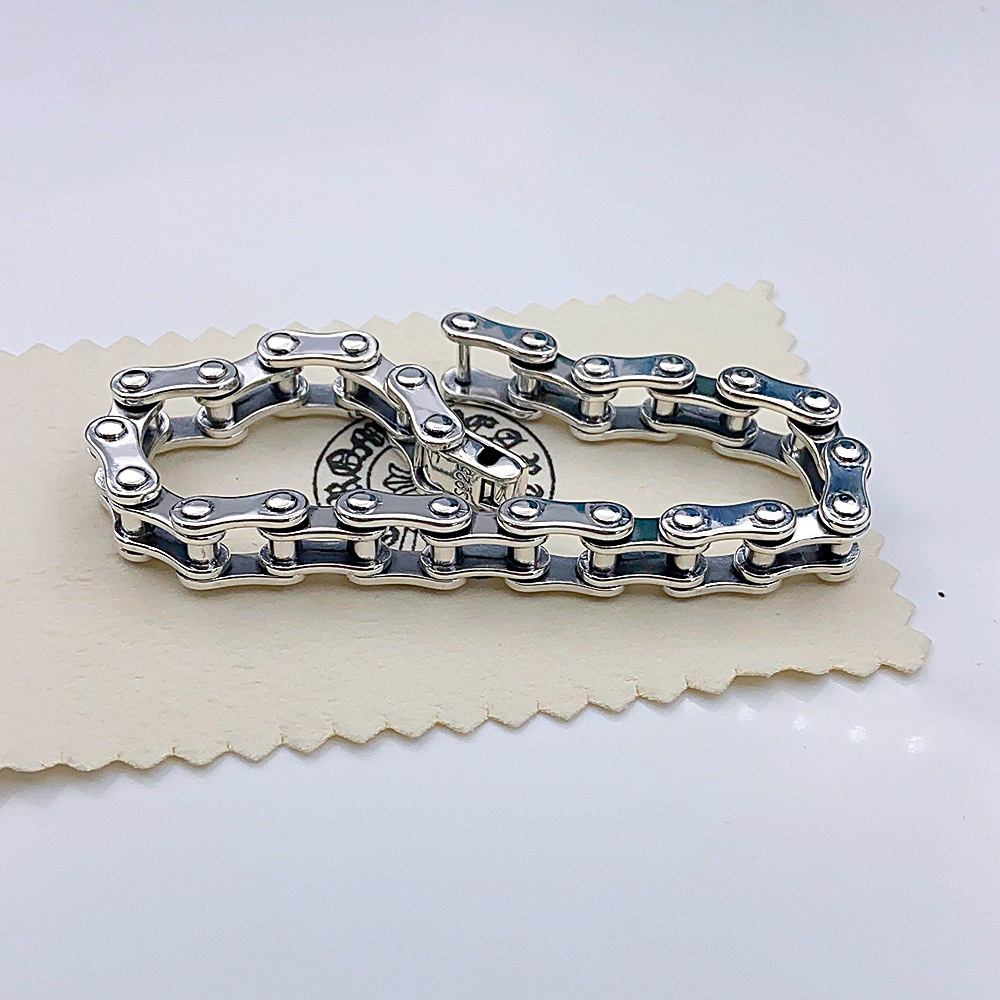 泰银潮流创意机车链条手链个性潮人嘻哈简约韩版手饰男女情侣手链