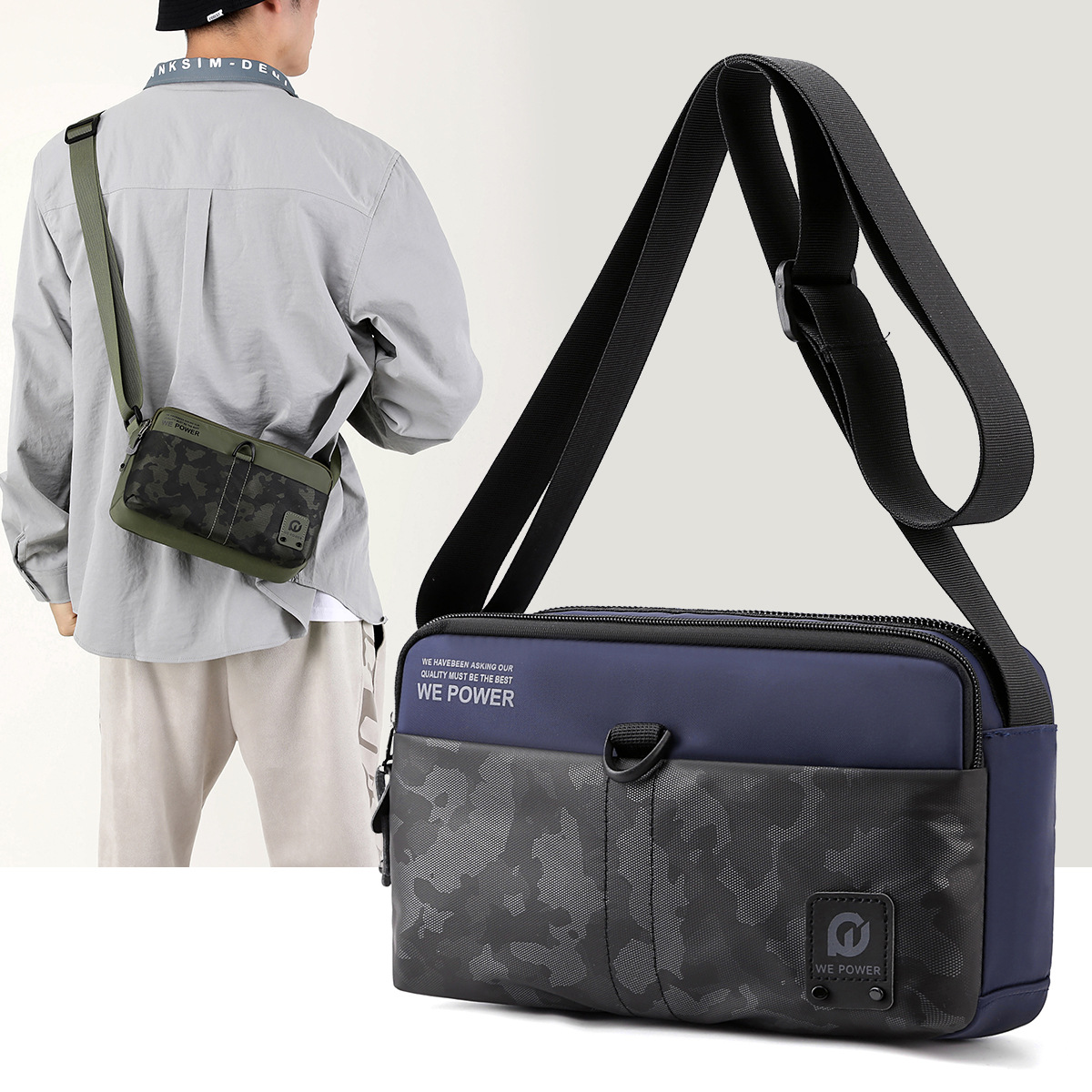 Quality Men's Casual Shoulder Bag Oxford Cloth Messenger Bag Large Capacity Mobile Phone Bag Business File Bag One Piece Dropshipping