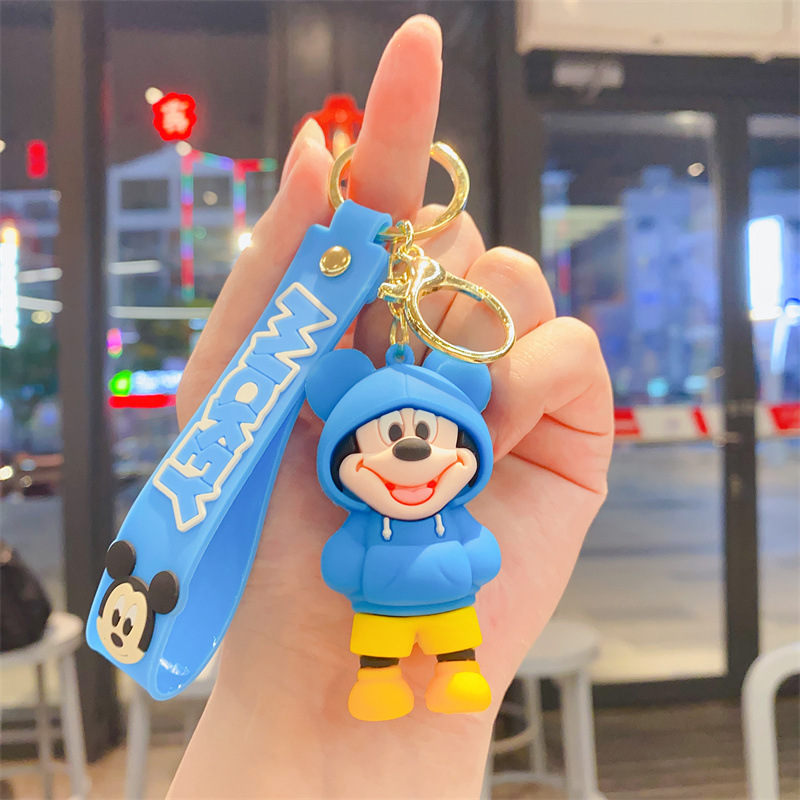 New Cute Cartoon Mickey Mouse Donald Duck Keychain Handbag Pendant Car Key Chain Pendant Ornaments for Couple Gift