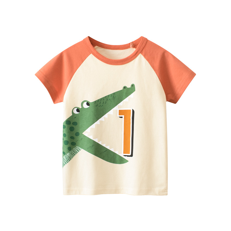 27Kids Korean Style Children's Clothing 2024 Summer New Boys' Short-Sleeved T-shirt Children's Clothing Baby Bottoming Shirt Wholesale