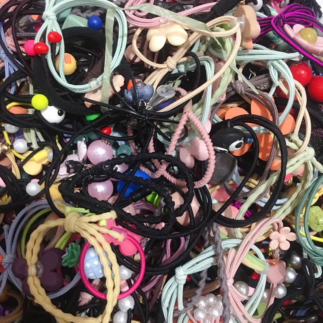 Fashion One Yuan Two Yuan Hair Accessories Ornament Hair Rope Hair Ring Stall Push Miscellaneous Sold by Half Kilogram Ornament All Sold by Half Kilogram