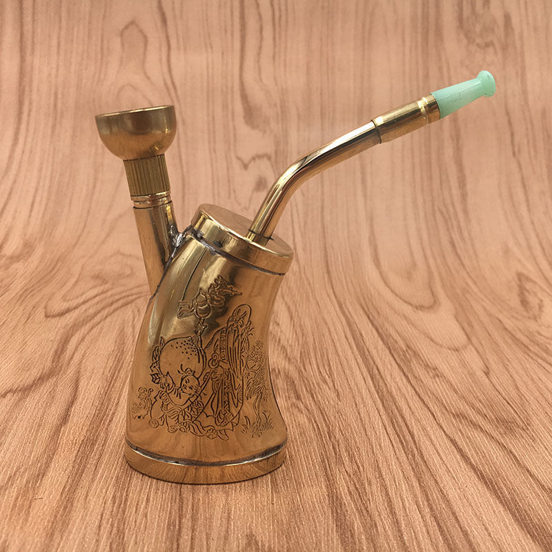 纯铜水过滤烟袋烟斗 水烟壶两用迷你随身烟斗老式烟袋锅子卷烟锅