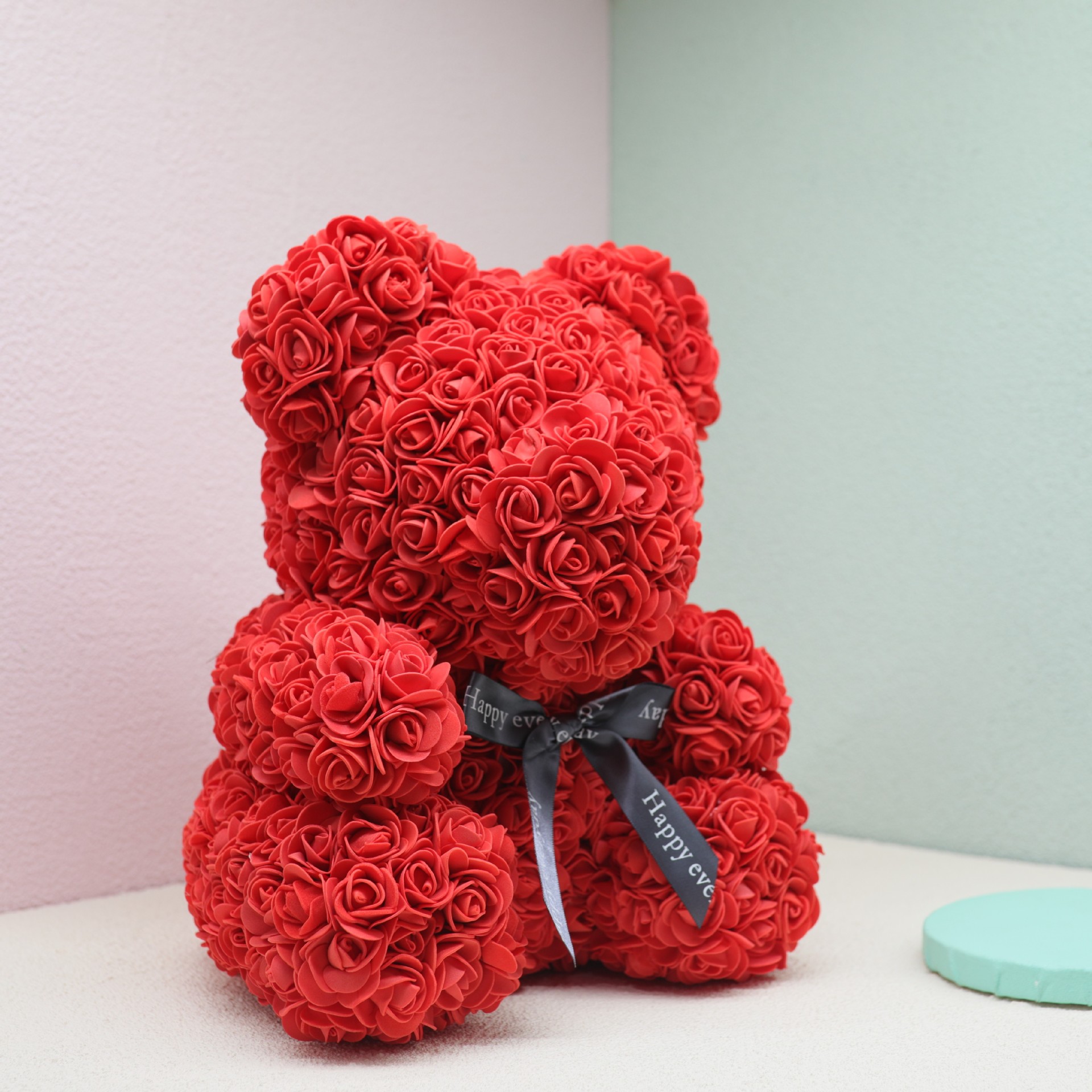 实力厂家香皂花创意永生花玫瑰熊圣诞情人节礼物抱抱熊70cm玫瑰熊