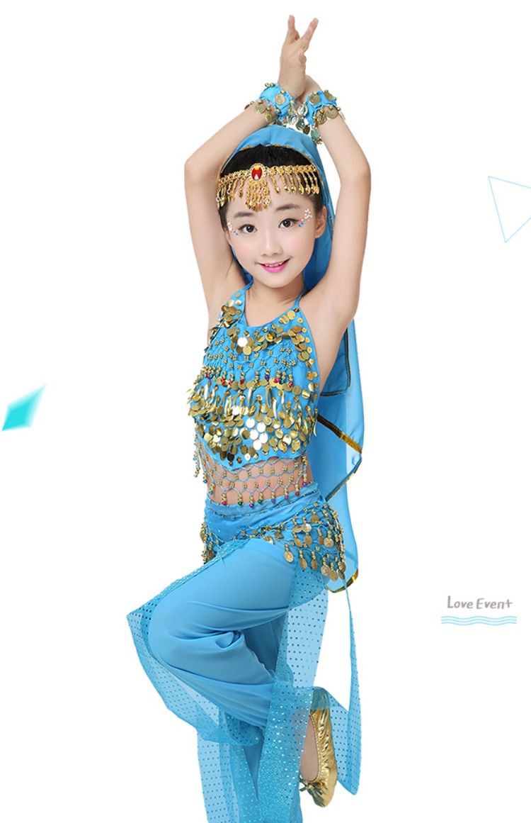 儿童印度舞演出服幼儿园新疆舞表演服装女童服饰肚皮舞民族舞蹈服