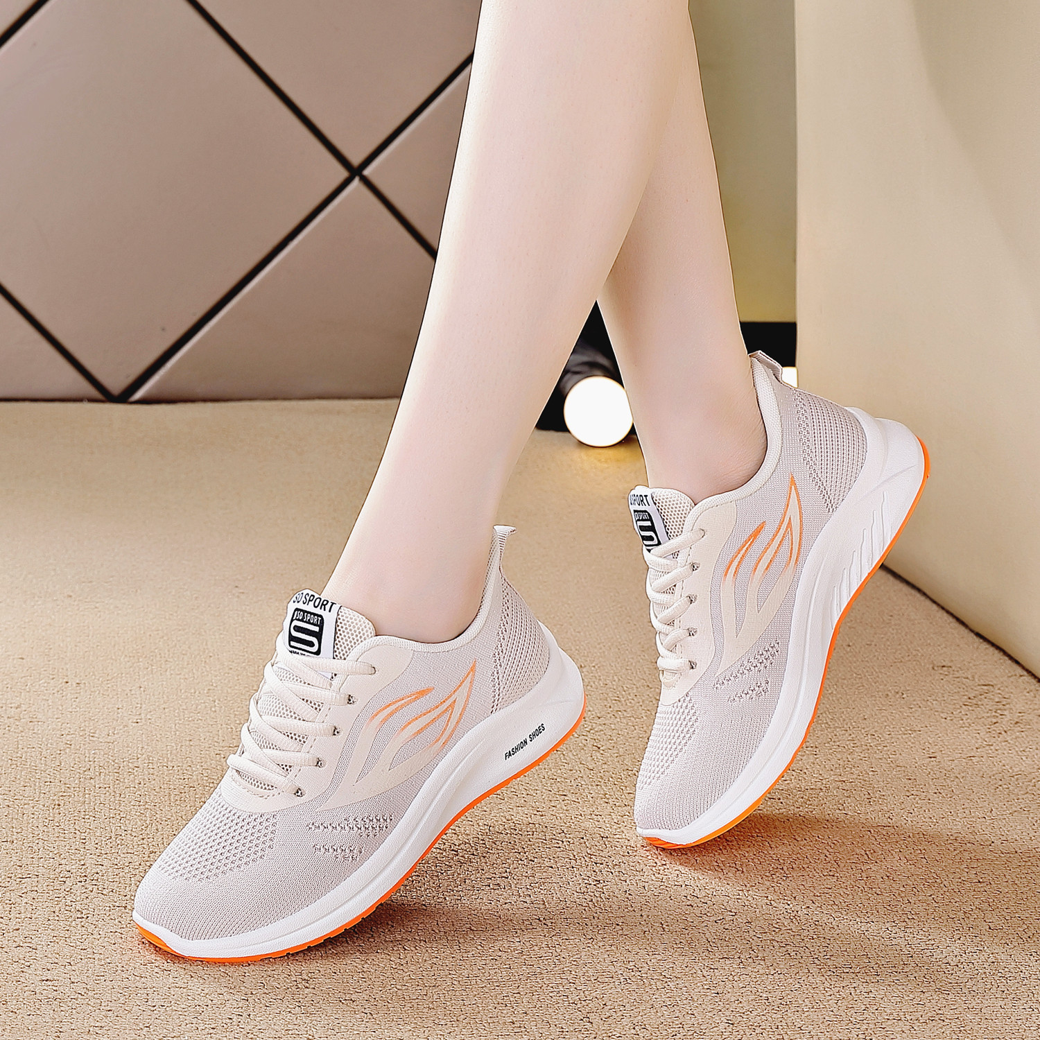 飞织鞋女2022春季新款透气学生韩版时尚运动鞋休闲跑步健身跳舞鞋