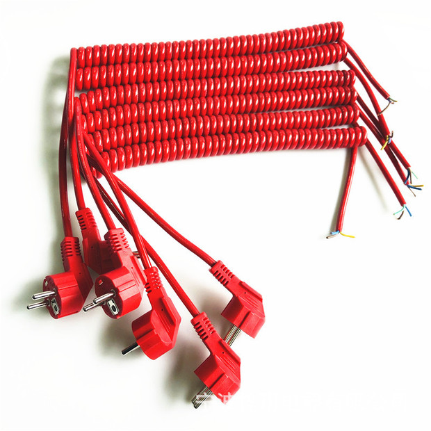 弹簧线2芯3芯4芯螺旋信号控制伸缩电机电线弹簧线 欧规电源线