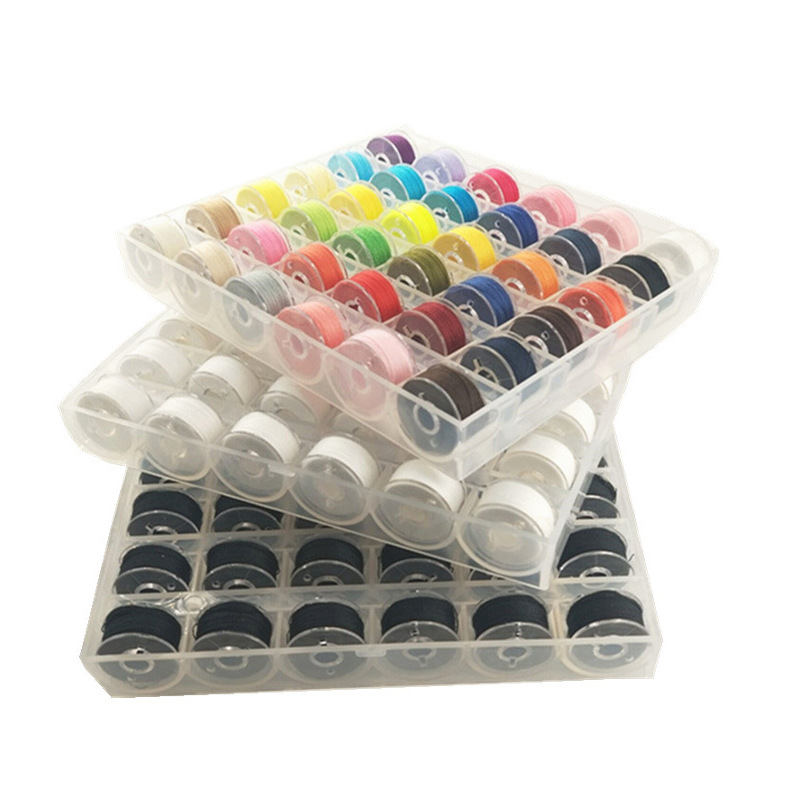 36-Color Bobbin Box with Thread Bobbin plus Fixed Color 36-Color High Quality Sewing Thread Box Bobbin Core Set in Stock