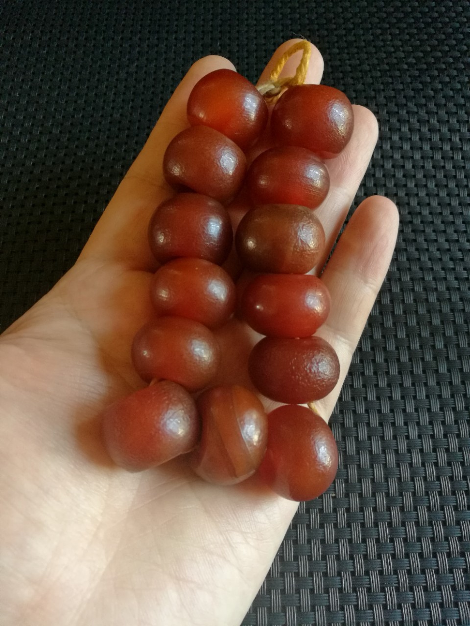 古玩收藏藏区回流老包浆玛瑙佛珠吉祥红玛瑙珠串