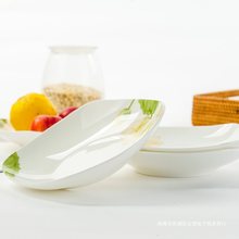 骨瓷盘子菜盘家用餐盘7英寸碟子陶瓷方汤盘深盘7寸中式瓷盘冷菜盘