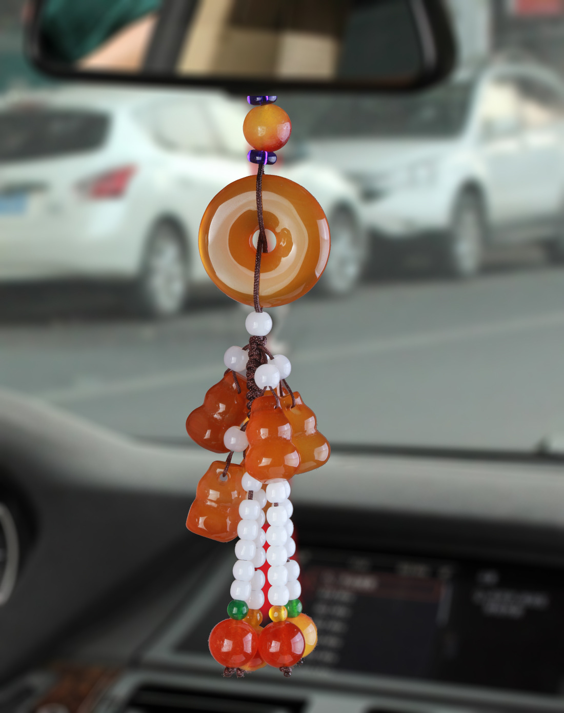 玉石玉髓双貔貅车挂内饰 汽车挂件平安扣 葫芦汽车挂饰批发