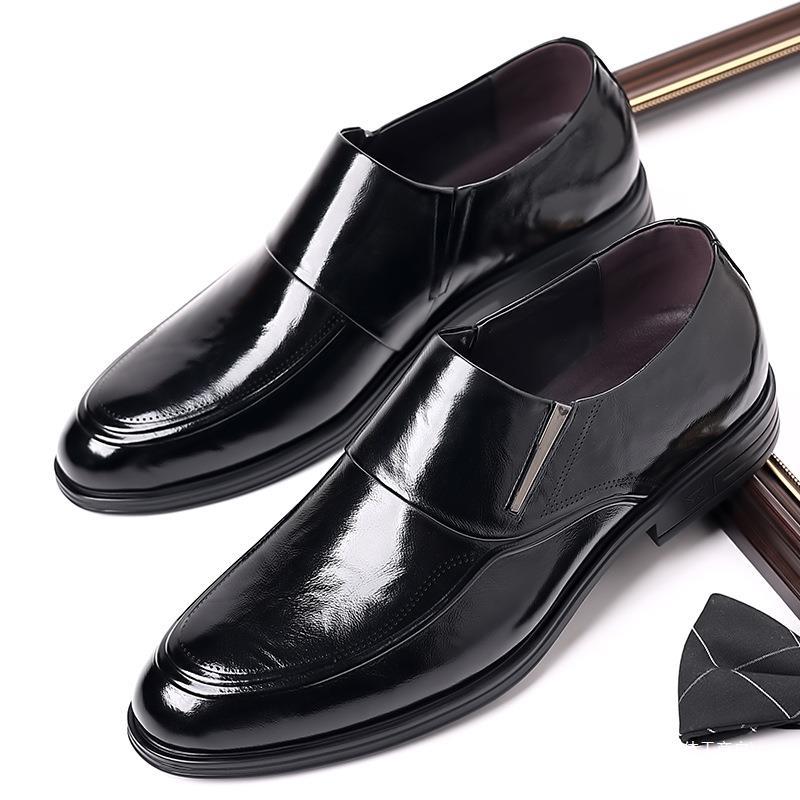 新款男士皮鞋休闲正装婚鞋时尚韩版一脚蹬男鞋直播淘货源潮鞋