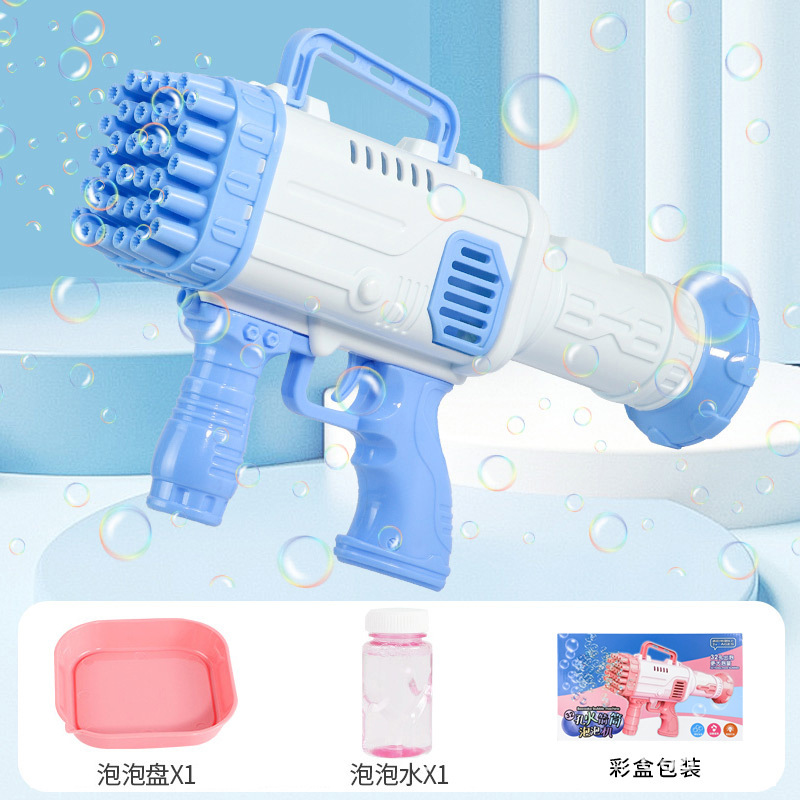 Internet Hot 32 Holes Bazooka Bubble Gun Automatic Bubble Blowing Toy Stall Camera Bubble Machine Wholesale