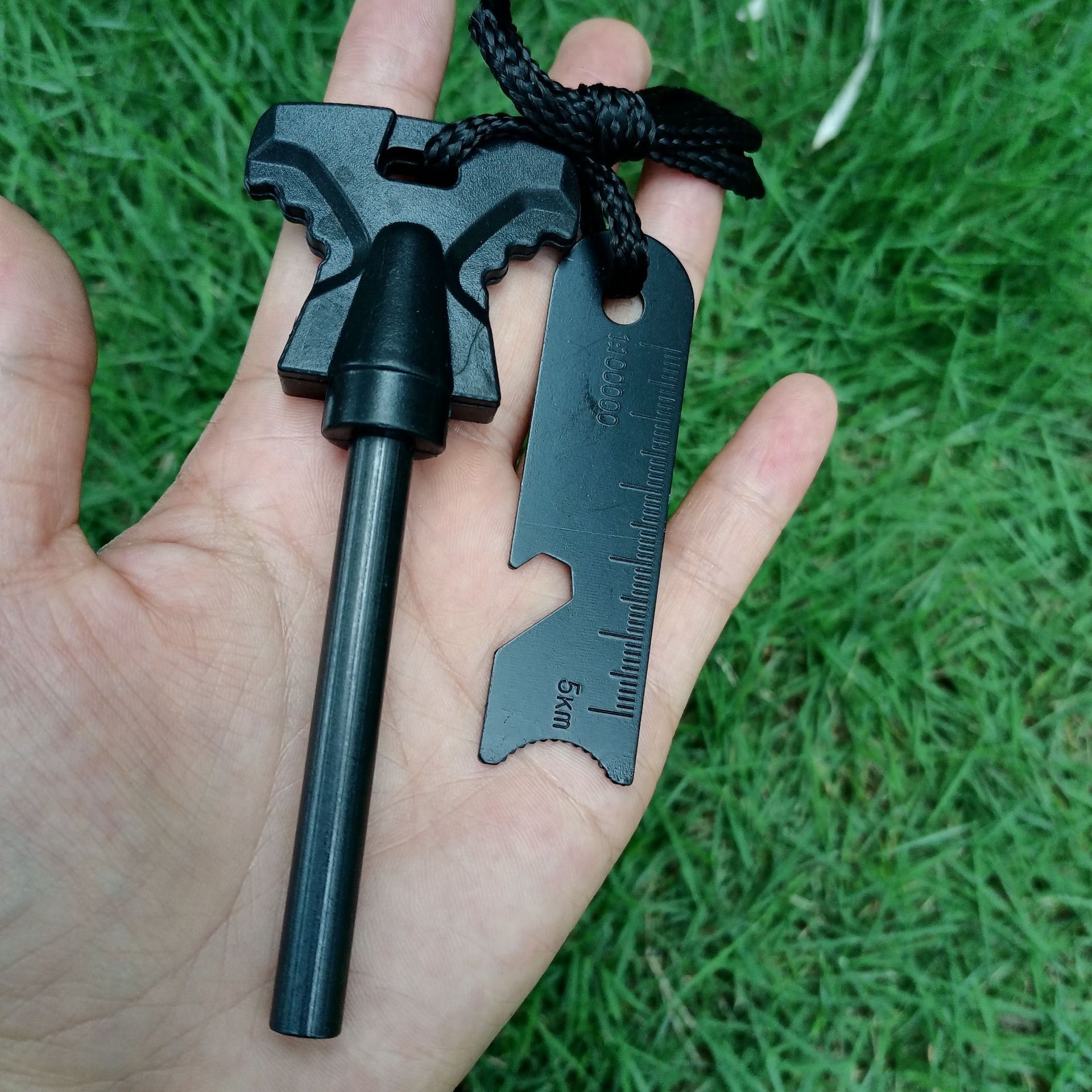 黑色大号蝴蝶打火石 露营点火器 户外野营取火镁棒打火棒 长10cm