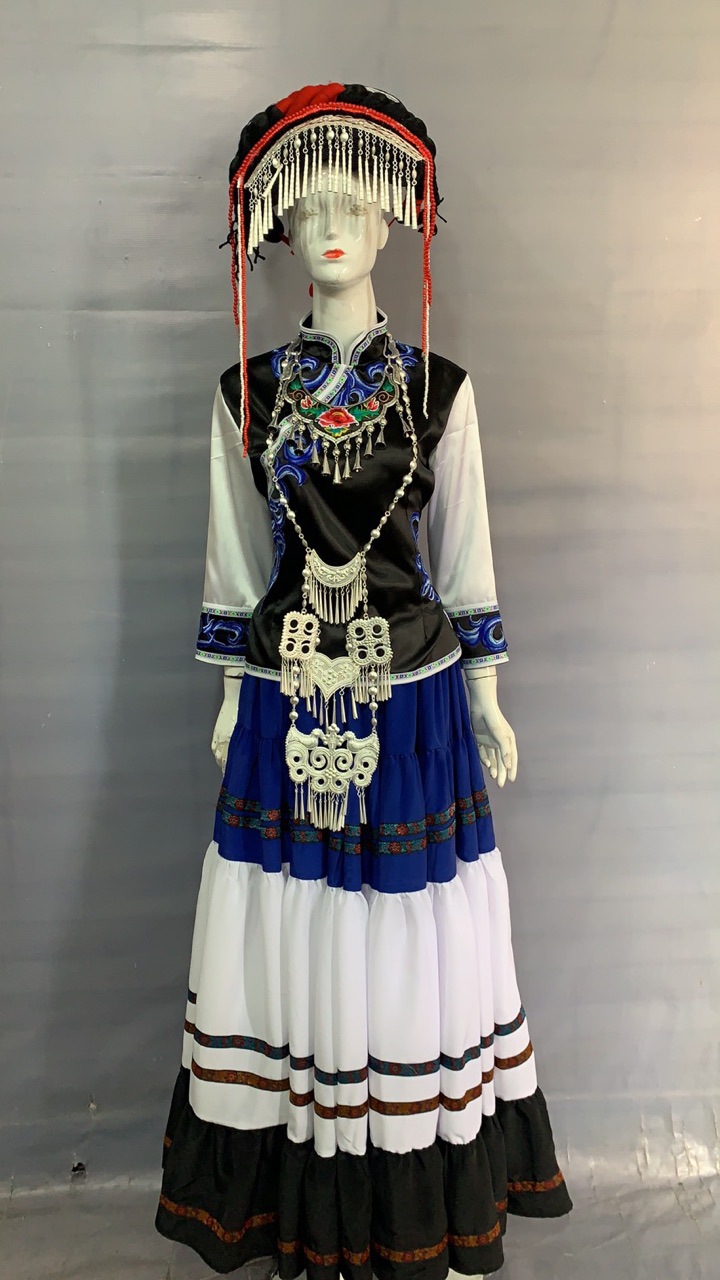 第十届荷花奖舞蹈情深谊长演出服女彝族服装火把节大摆裙少数民族