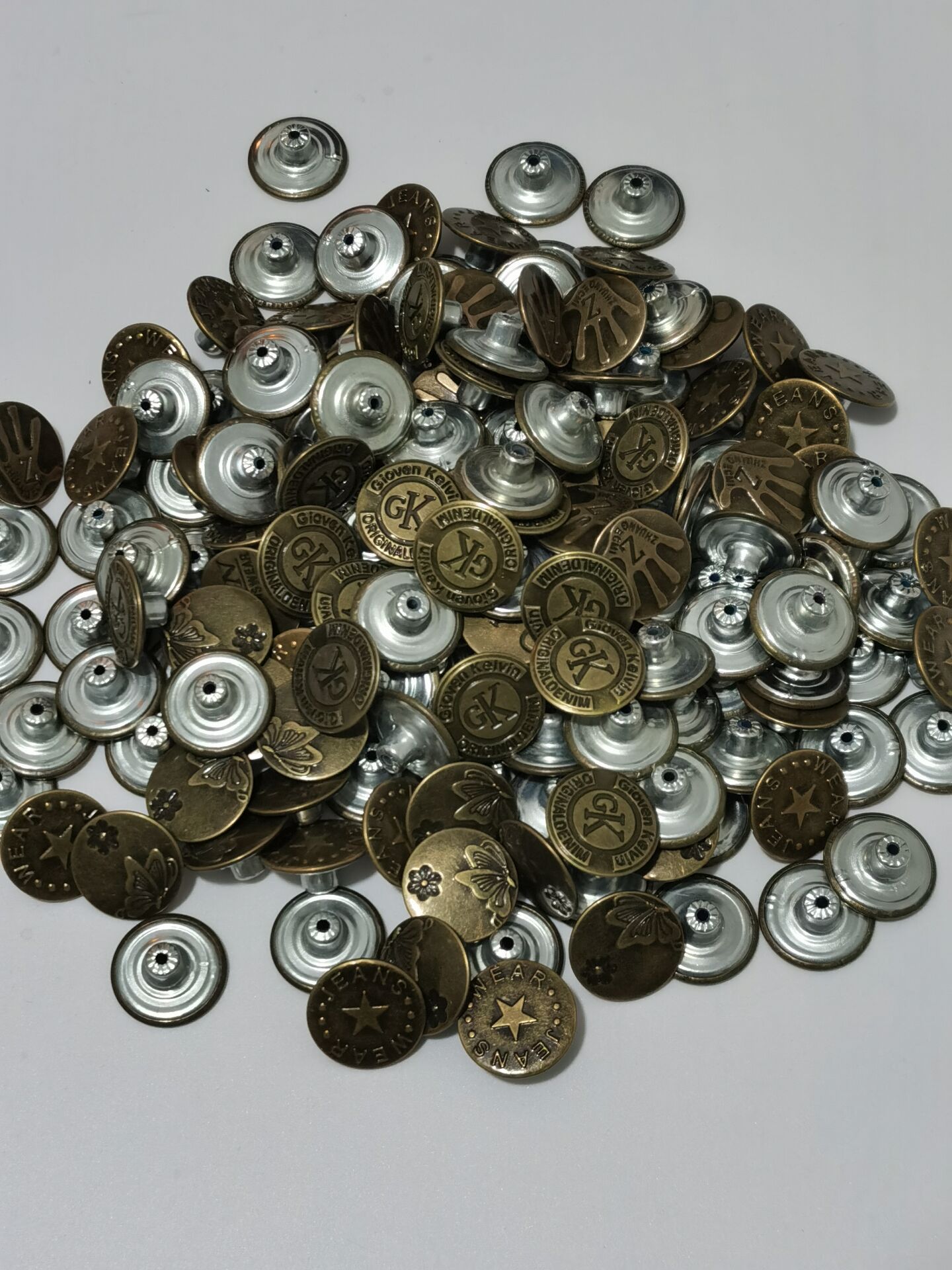 纽扣批发直径2cm铁材料牛仔裤扣子铁质牛仔扣工字扣