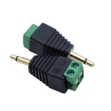 优质镀金免焊3.5MM单声道音频插头3.5二节耳机插头单声道绿色端子