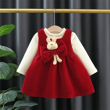 2778女童连衣裙冬装洋气儿童公主裙加绒婴儿宝宝一周岁礼服小童裙