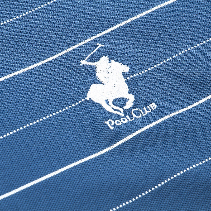 正品夏季新款男装条纹短袖翻领t恤polo衫休闲保罗刺绣马球上衣服
