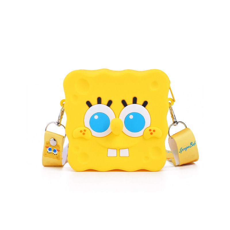 Sponge Baby Silicone Crossbody Silicone Bag Creative Cartoon Student Decompression Storage Coin Purse Childlike Cute Toy