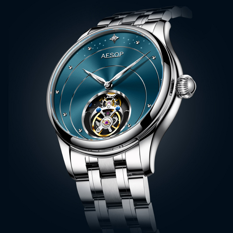 aesop伊索夜光防水手动男士陀飞轮机械表7048-阿里巴巴