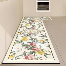 家用可擦洗皮革地毯美式风格厨房防水防油防滑耐脏地垫门口脚垫