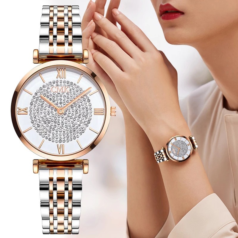 foreign trade popular style new gypsophila watch women‘s diamond steel strap quartz watch women‘s watch fashion trend watch