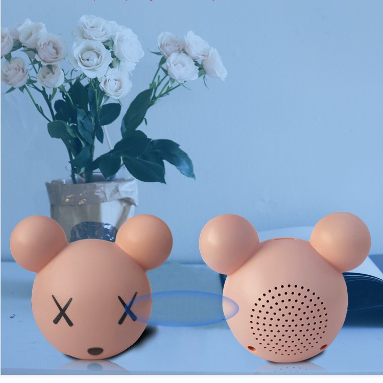 New Mini Bear Head Cartoon Bluetooth Speaker USB Charging Household Outdoor Portable TWS Wireless Mini Bluetooth Speaker