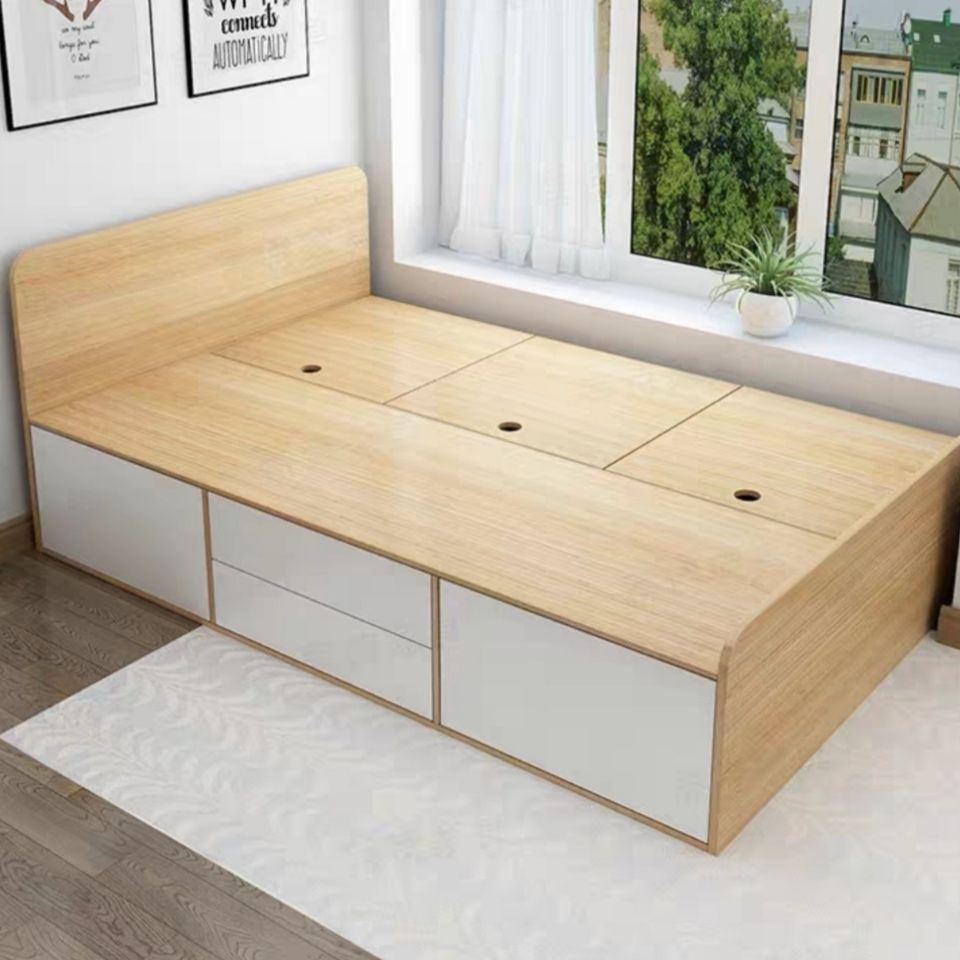 小户型榻榻米床高箱储物床现代简约板式床单人床儿童收纳床可