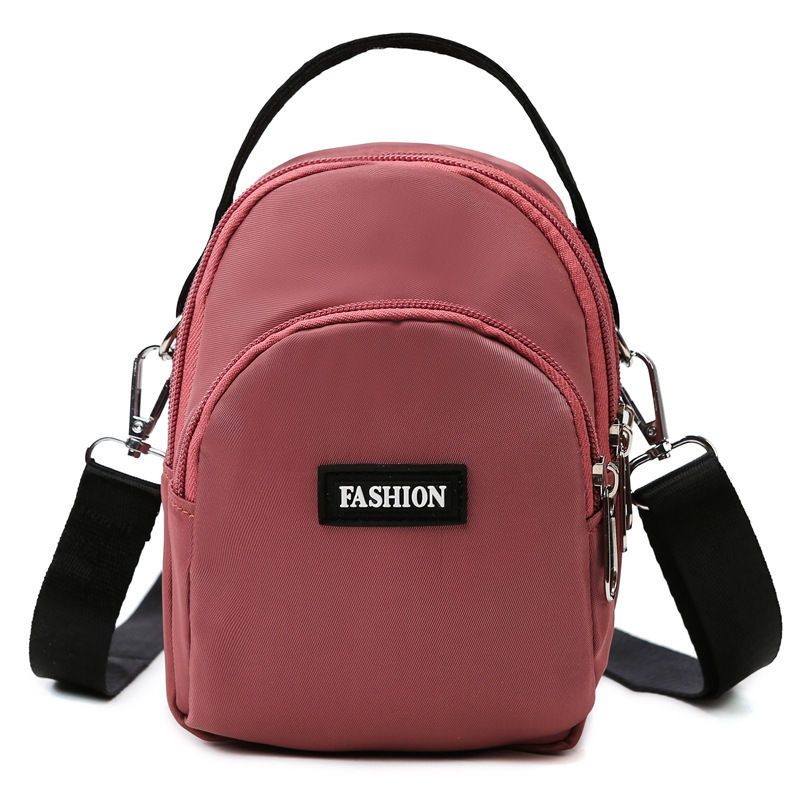 new mobile phone bag women‘s messenger bag mini small bag three-layer zipper nylon cloth bag coin purse women‘s bag