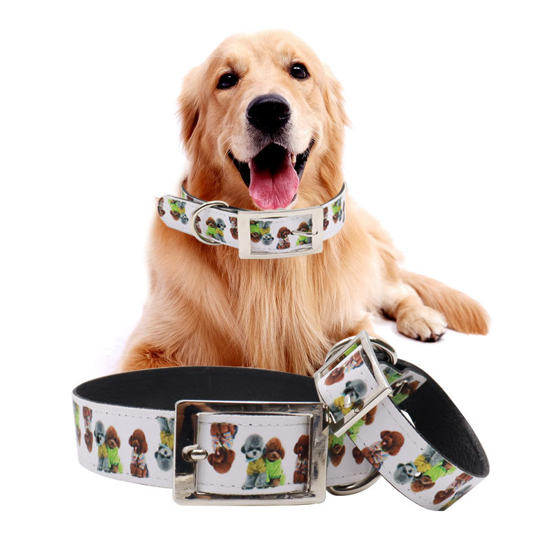 Factory Wholesale Pu Sublimation Leather Pet Collar Thermal Transfer DIY Blank Consumables Pet Belt Adjustable