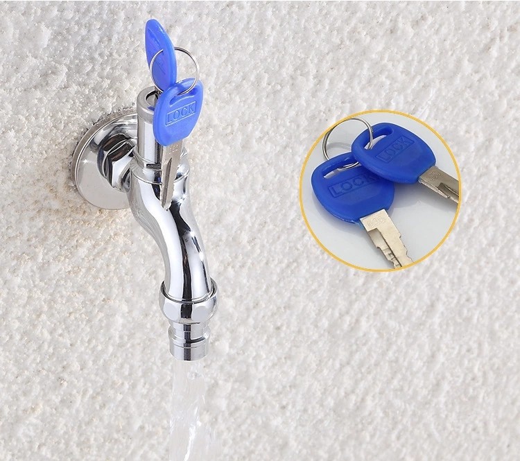 厂家直供户外防盗带锁钥匙水龙头4分快开单冷水公共场所拖把池